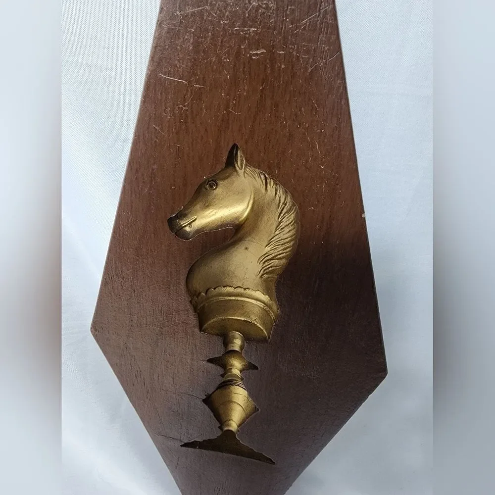 Vintage MCM Diamond Shaped Chess Wall Decor